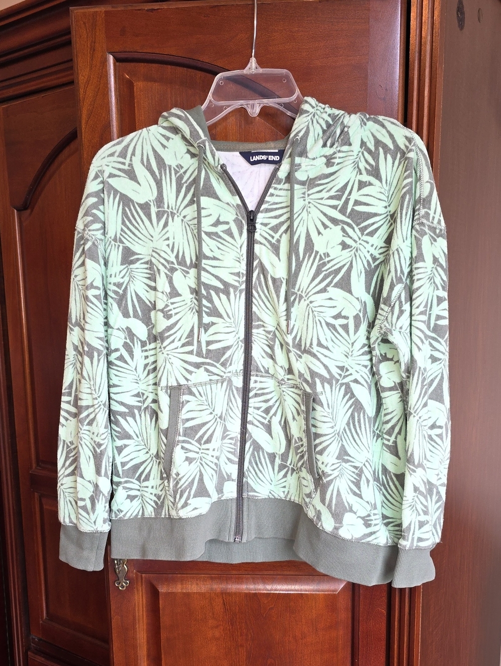 Lands' End Leaf-Print Zip Hoodie MP